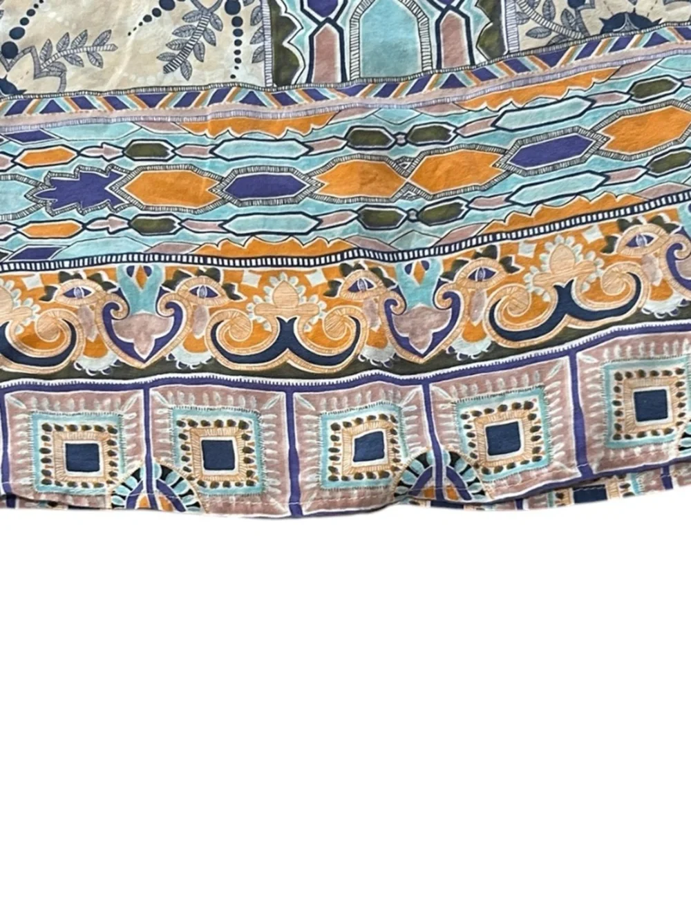 Anthropologie Maeve Sydney Silk Boho Button-up Tunic Multicolor Top size 6 - Picture 4 of 11